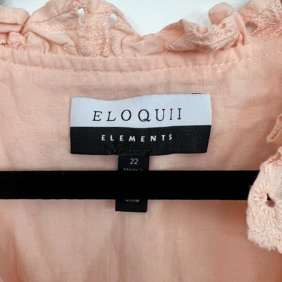 Eloquii Elements Peach Eyelet Ruffle Maxi Dress 22 2X - Picture 2 of 4
